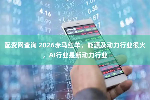 配资网查询 2026赤马红羊，能源及动力行业很火，AI行业是新动力行业