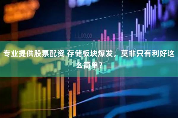 专业提供股票配资 存储板块爆发，莫非只有利好这么简单？